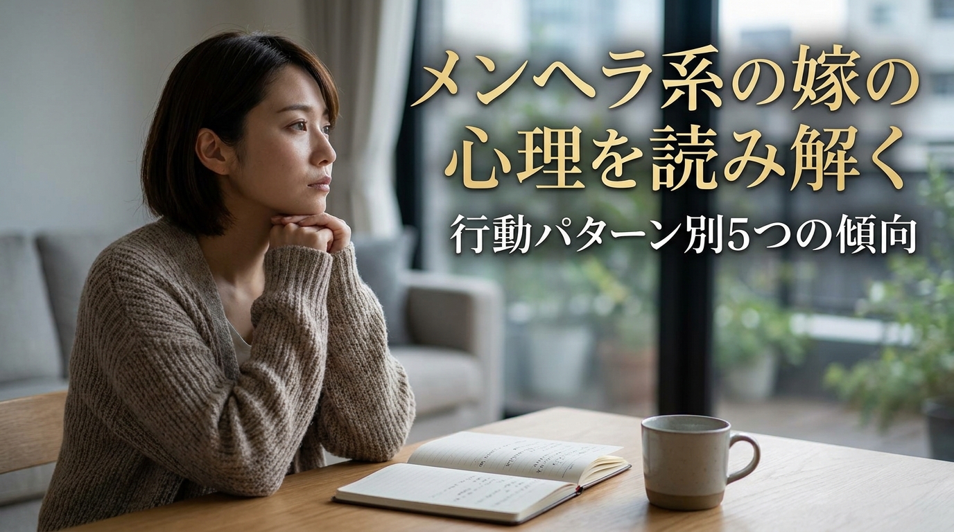 メンヘラ系の嫁の心理を読み解く｜行動パターン別5つの傾向